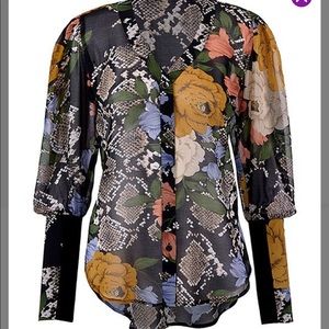 Cabi Gray Flynn Snake Charmer top XS